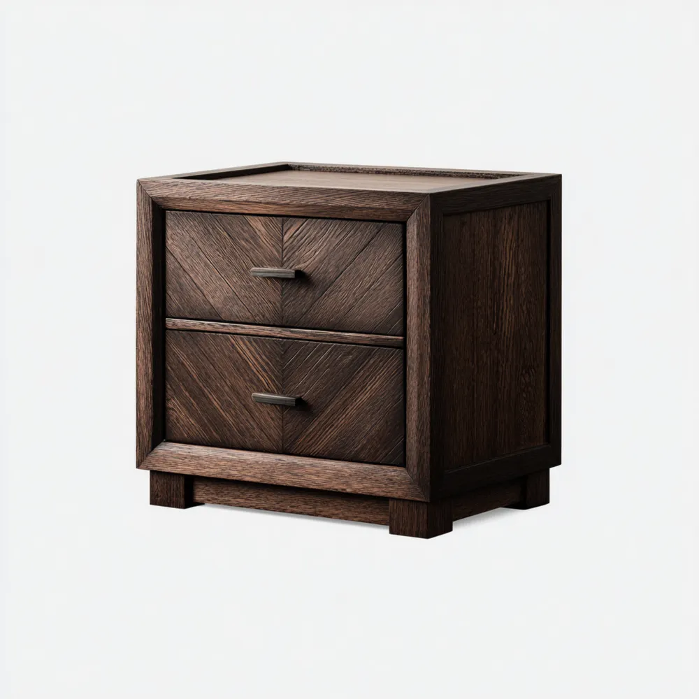 ナイトテーブル 木製 50x40x55 cm – ダークブラウン – モダンデザイン