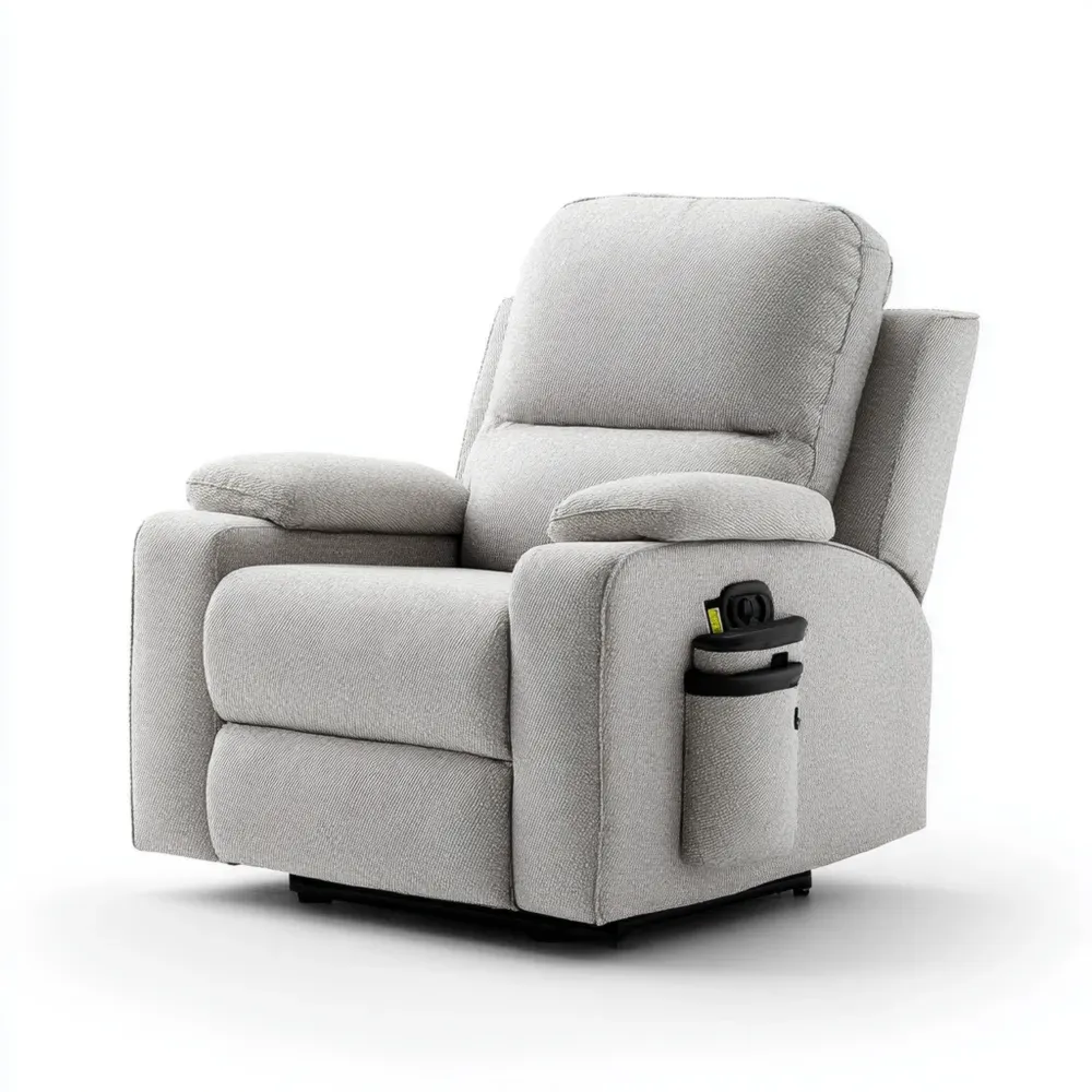 リクライニングチェア 布製 85x90x100 cm - ライトグレー