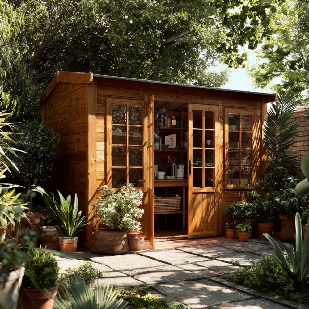 木製物置小屋 - 300x240x210 cm - ナチュラルウッド - ガーデン用