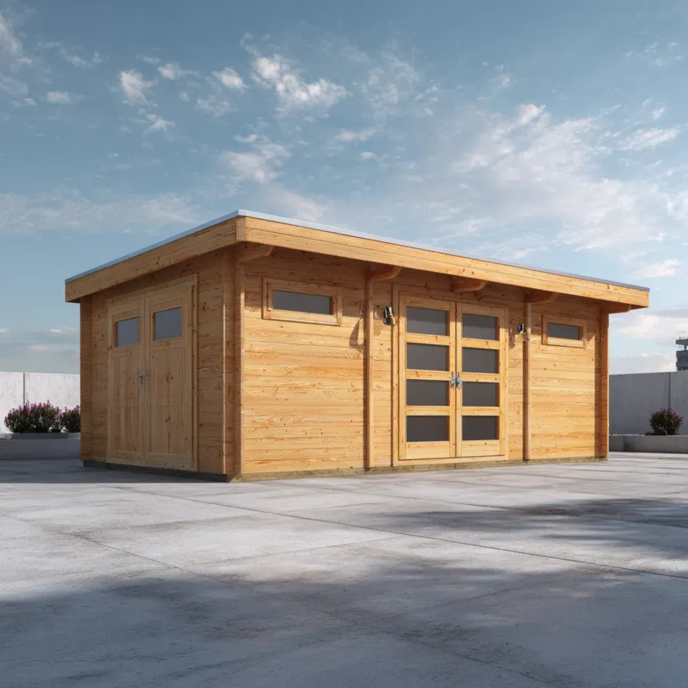 ガーデンシェッド 木製 400x300x250 cm - ナチュラルウッド