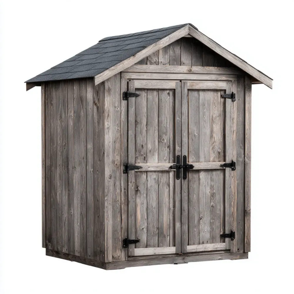 木製物置小屋 防水加工 180x120x210 cm - グレー