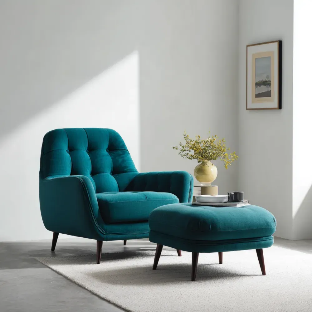 ラウンジチェア ベルベット 90x80x85 cm – ターコイズ – モダンデザイン