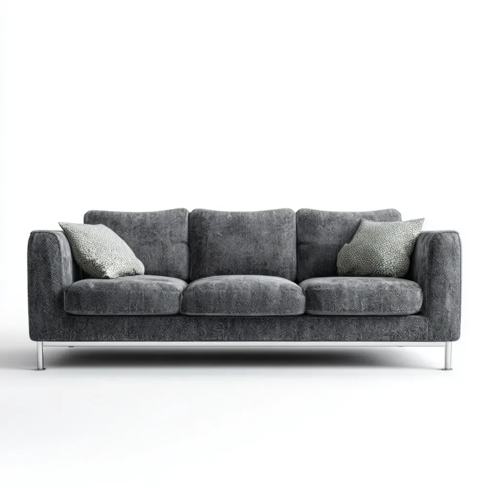 3人掛けソファ 布製 200x85x90 cm – ダークグレー – モダンスタイル