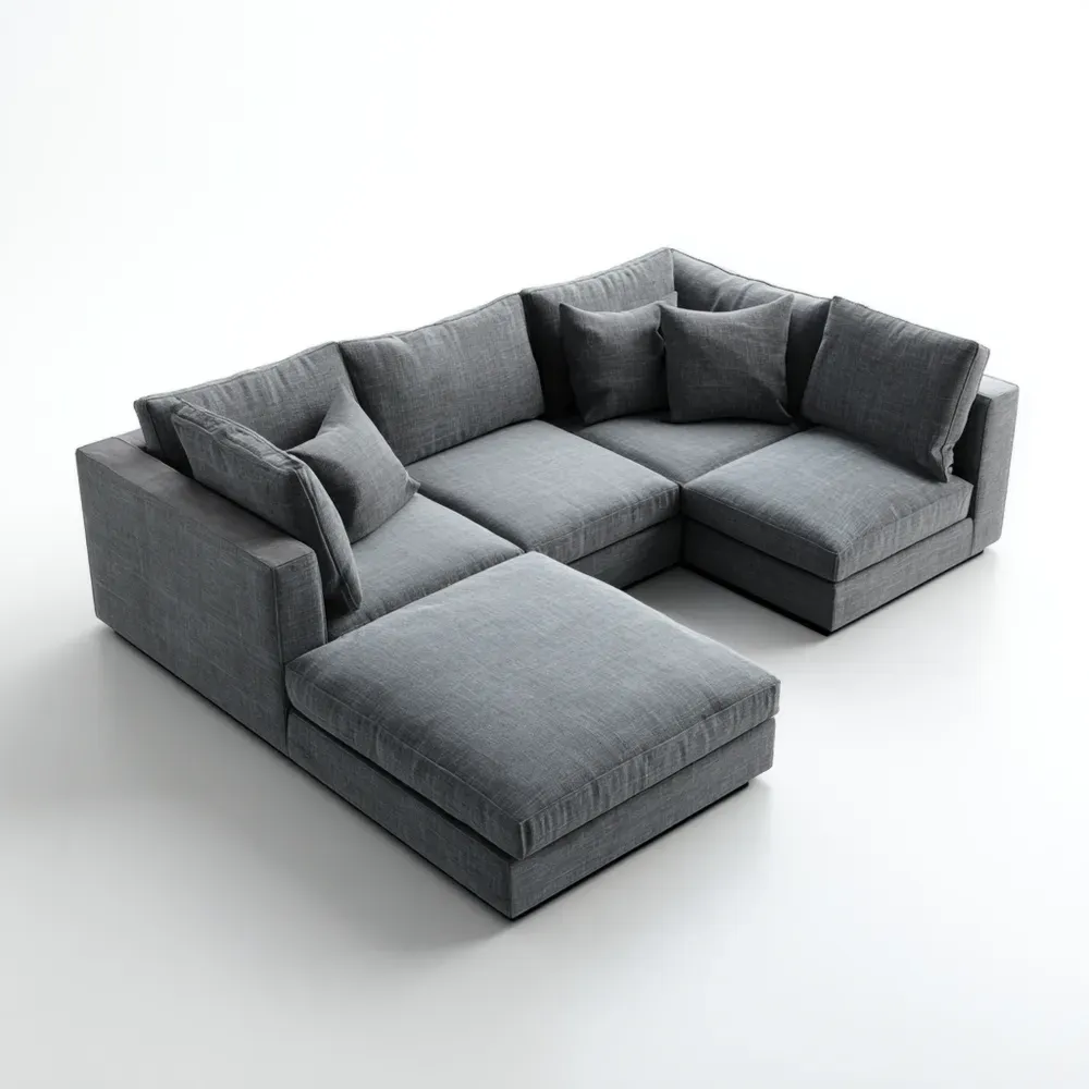 コーナーソファセット 布製 250x180x85 cm – ダークグレー – モダンデザイン