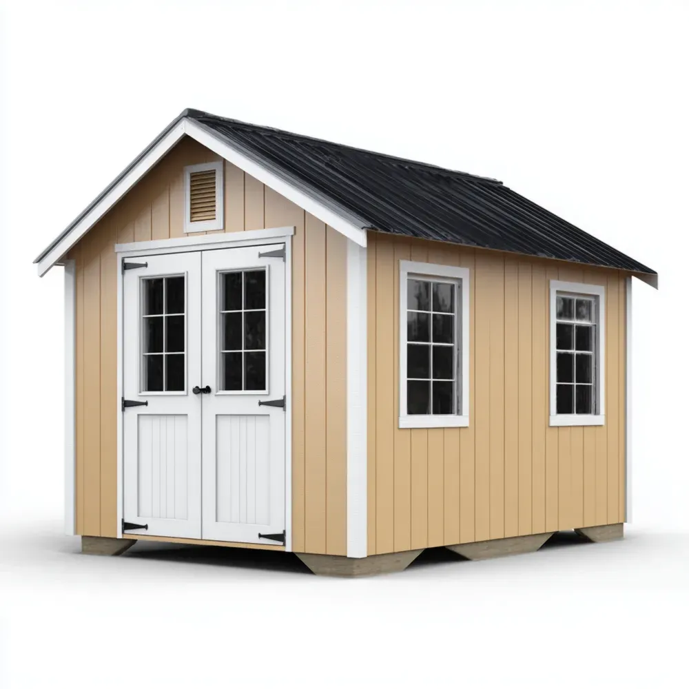 木製物置小屋 300x400x250 cm - ベージュ - 簡易組立