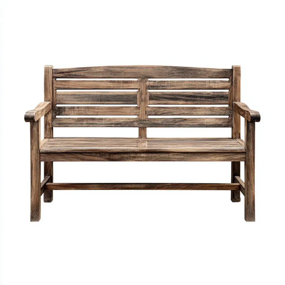 屋外用ベンチ チーク材 120x60x85 cm - 自然色 - クラシックデザイン