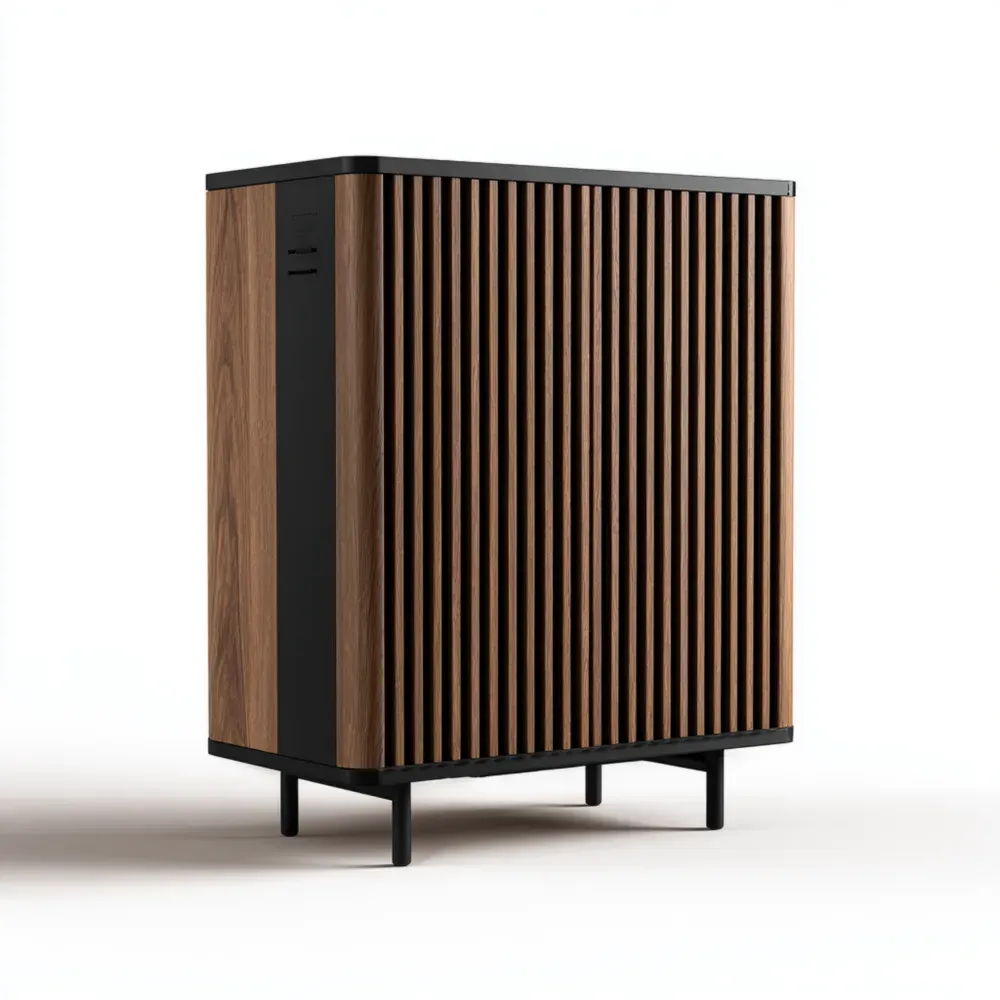 収納キャビネット 木製 90x40x120 cm - ウォールナット - モダンデザイン