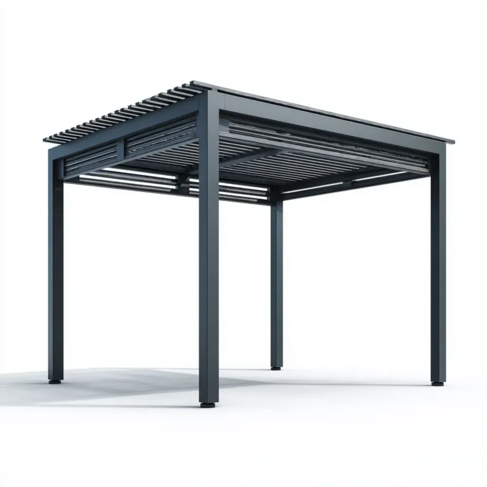 パーゴラ アルミ製 300x300x250 cm - ブラック - モダンデザイン