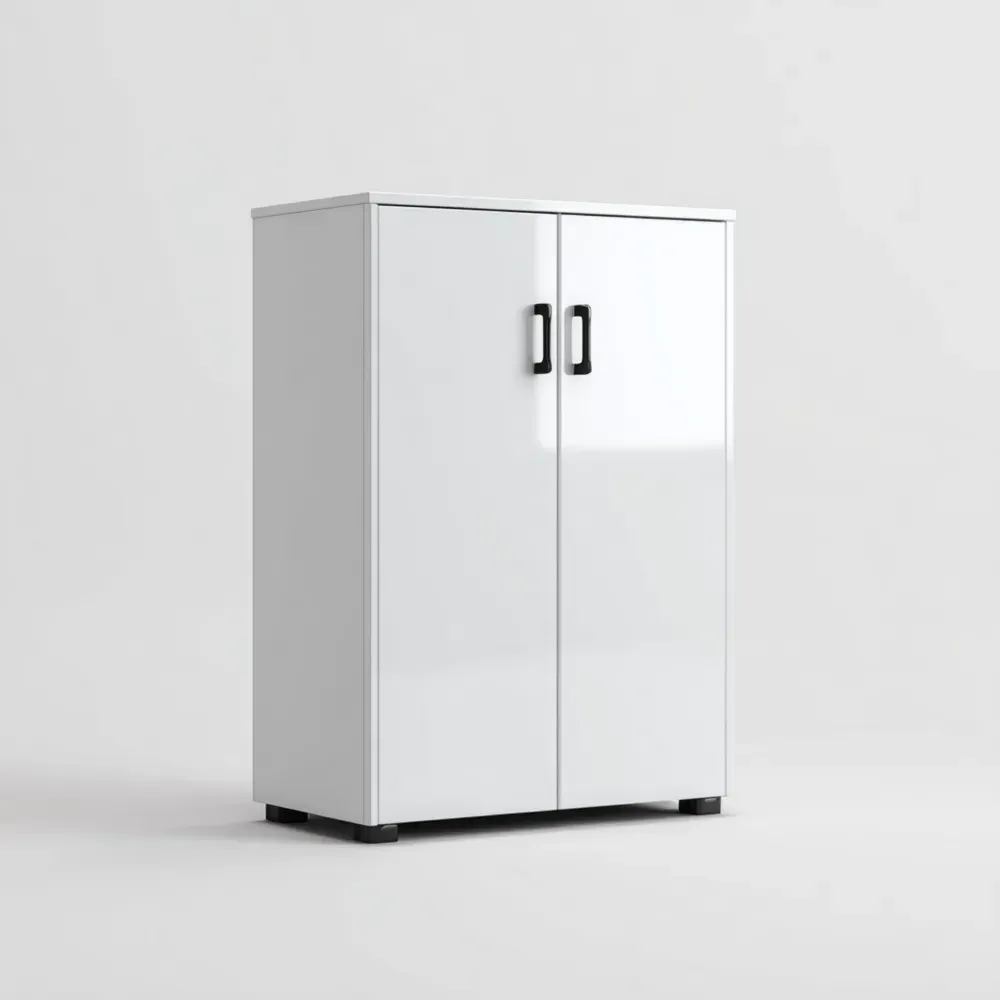 室内収納キャビネット メラミン化粧板 180x80x40 cm - ホワイト