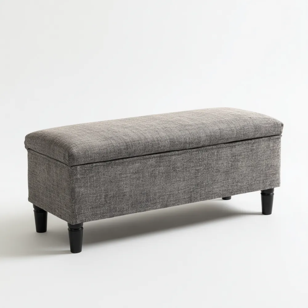 収納付きベッドエンドベンチ 120x40x45 cm – グレー