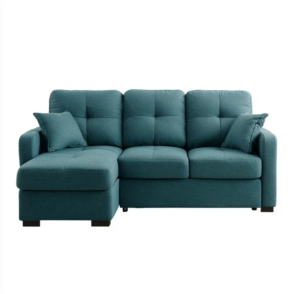 コーナーソファ ファブリック 200x140x85 cm – ティール – モダンデザイン