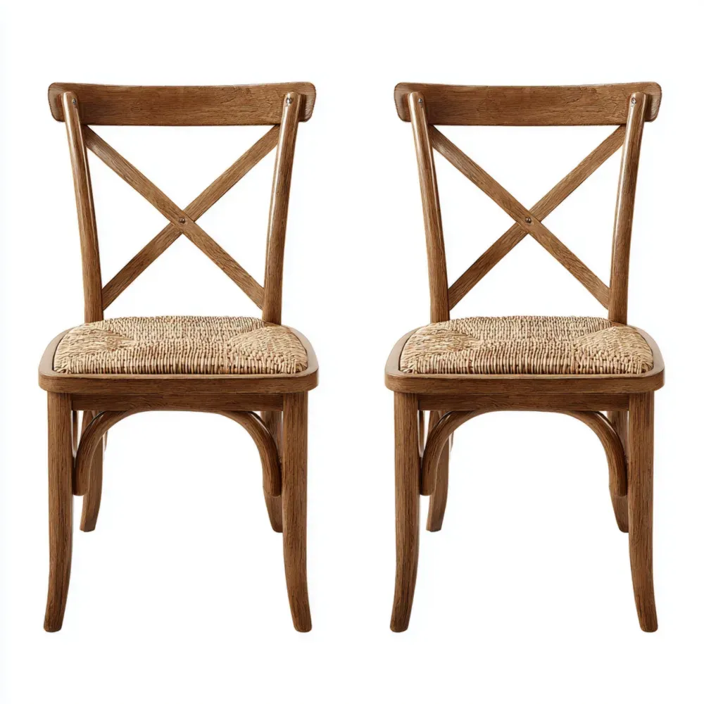 ダイニングチェア セット 木製 45x50x85 cm – ナチュラル – クラシックデザイン