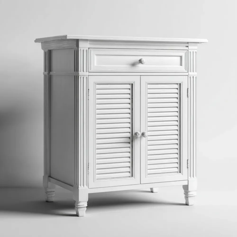 キャビネット 木製 60x35x85 cm – ホワイト – クラシックデザイン