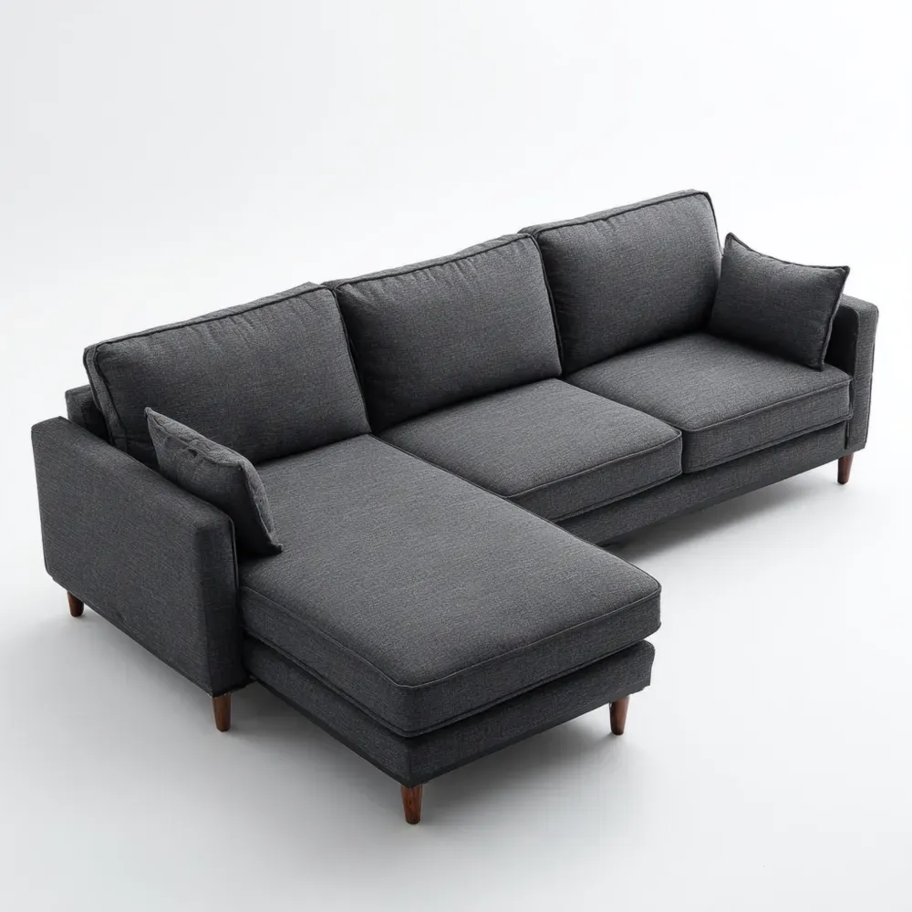 コーナーソファセット 布製 250x150x85 cm – ダークグレー – 現代デザイン