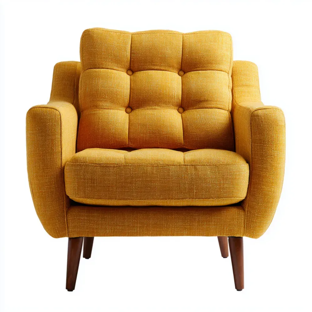 アームチェア 布製 75x85x90 cm – マスタードイエロー – ミッドセンチュリーモダン-Vintagehomeeu