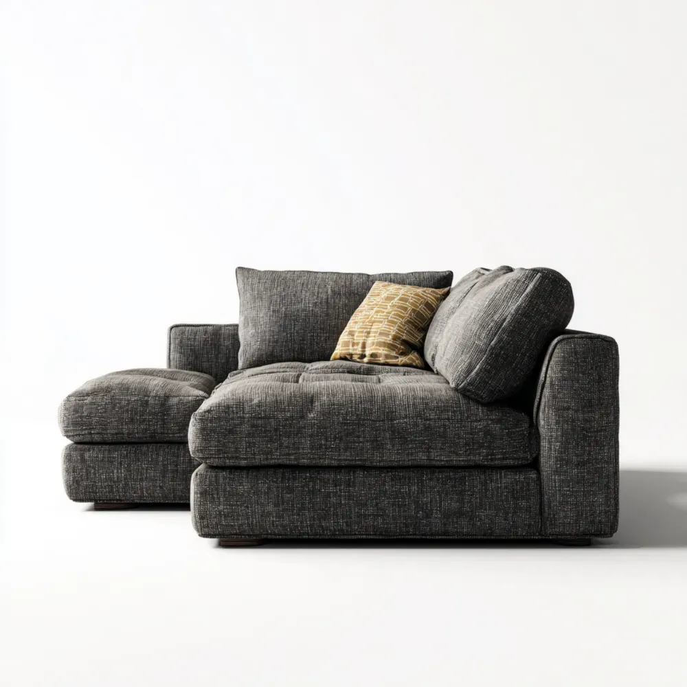 モジュールソファセット ファブリック製 190x90x85 cm – ダークグレー – モダンデザイン-Vintagehomeeu