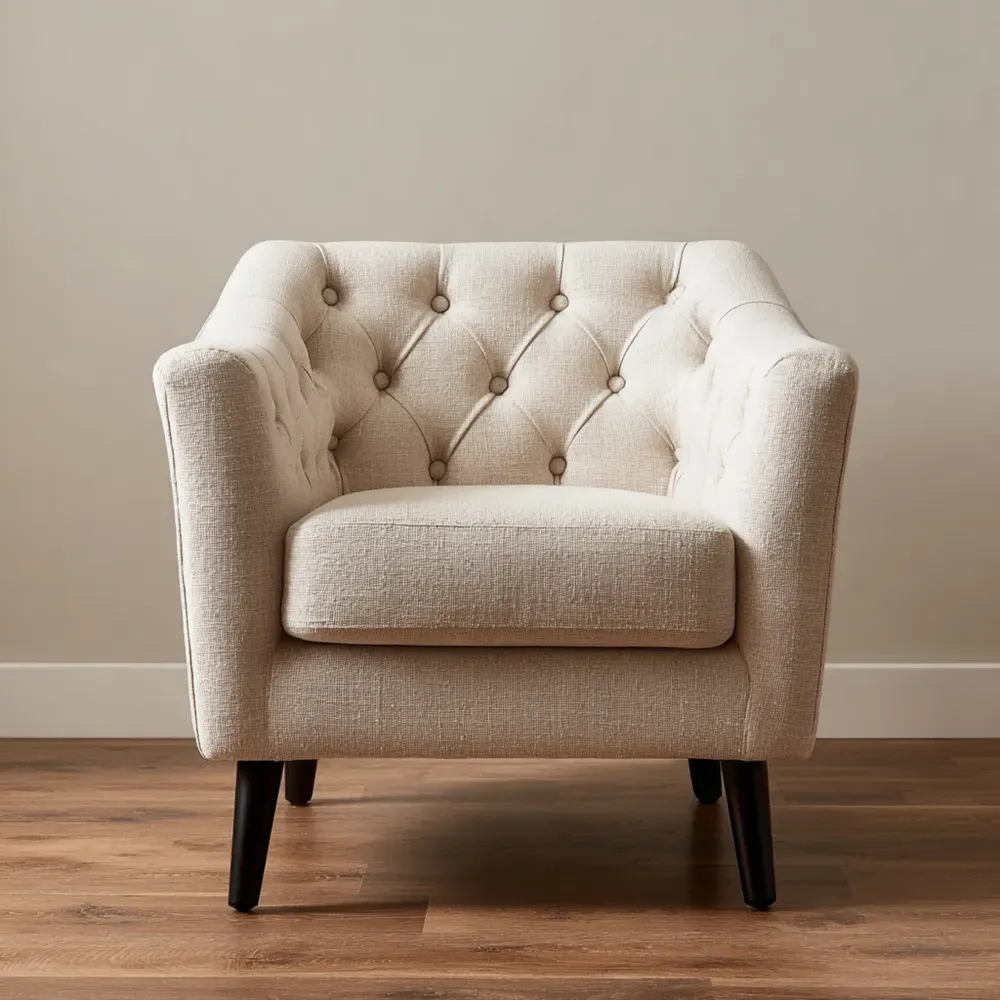 アームチェア 布製 90x80x75 cm – クリーム色 – モダンデザイン-Vintagehomeeu