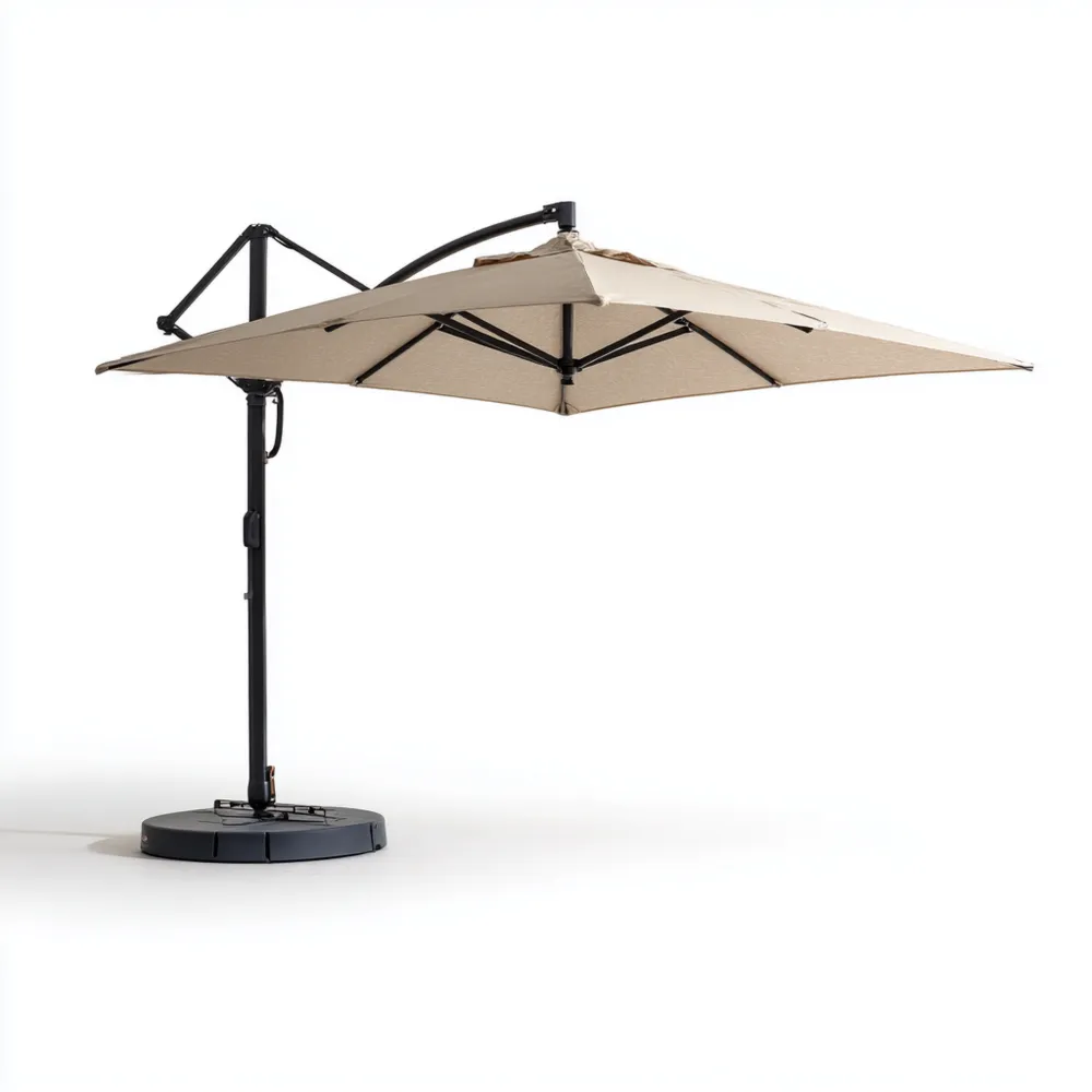 ガーデンパラソル アルミニウム製 300cm x 300cm x 250cm – ベージュ – UV保護機能-Vintagehomeeu