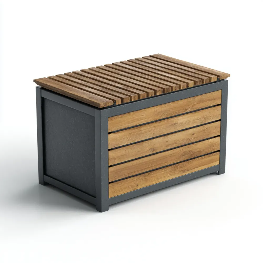 屋外収納ボックス 木製パネル 90x50x60 cm - チャコールグレー - モダンデザイン-Vintagehomeeu