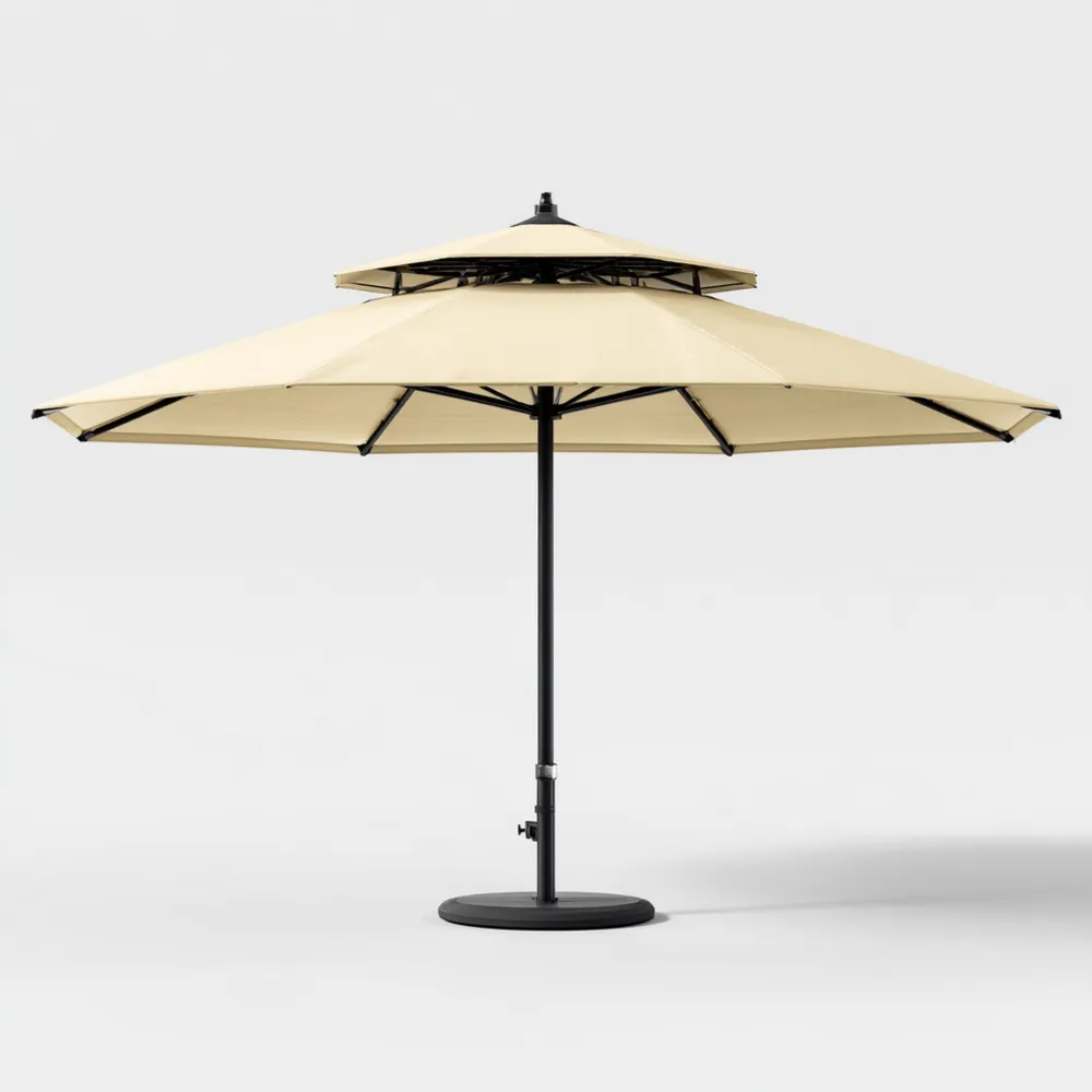 ガーデンパラソル アルミ 直径300cm ベージュ UVカット機能付き-Vintagehomeeu