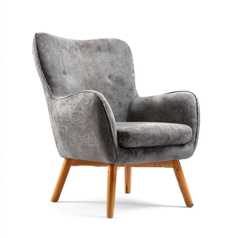アームチェア ベルベット 75x80x90 cm - グレー - モダンデザイン-Vintagehomeeu