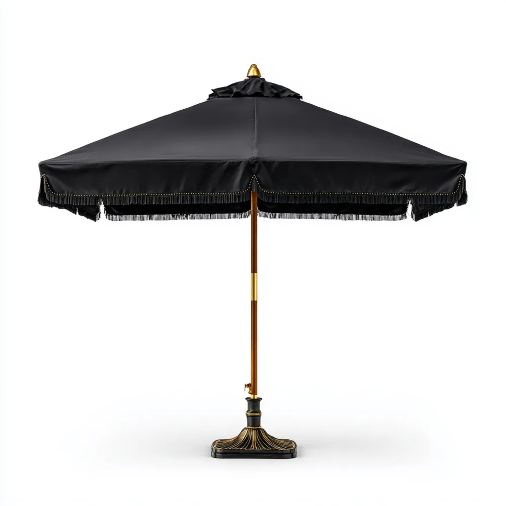 屋外パラソル ポリエステル 300cm ブラック 防水デザイン-Vintagehomeeu
