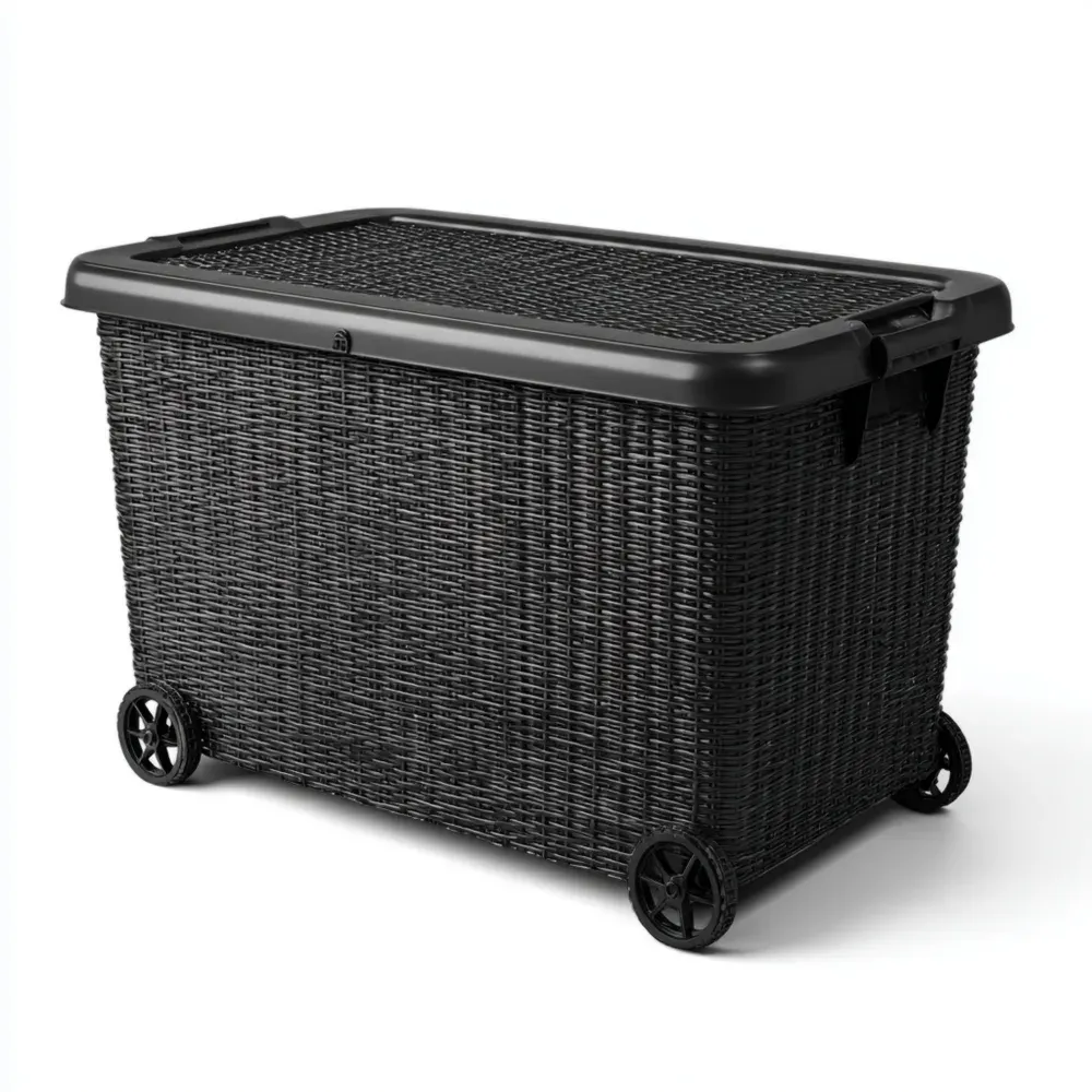 屋外収納ボックス プラスチック 149x72x62 cm – ブラック-Vintagehomeeu