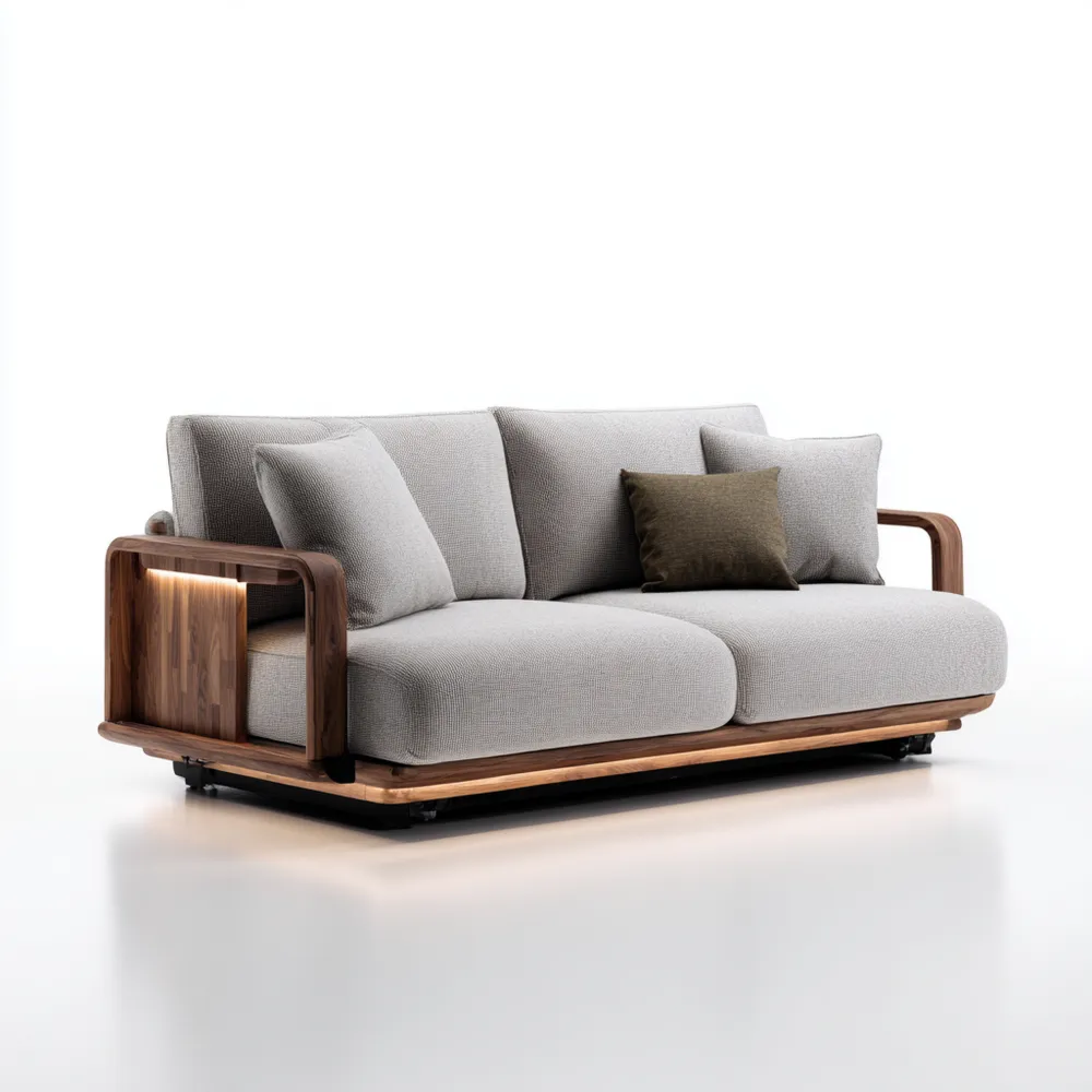 ソファ 布製 200x90x85 cm – グレー – モダンデザイン-Vintagehomeeu