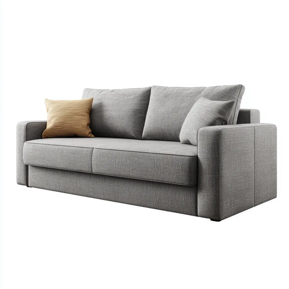 3人掛けソファ ファブリック 210x90x75 cm – グレー – モダンスタイル