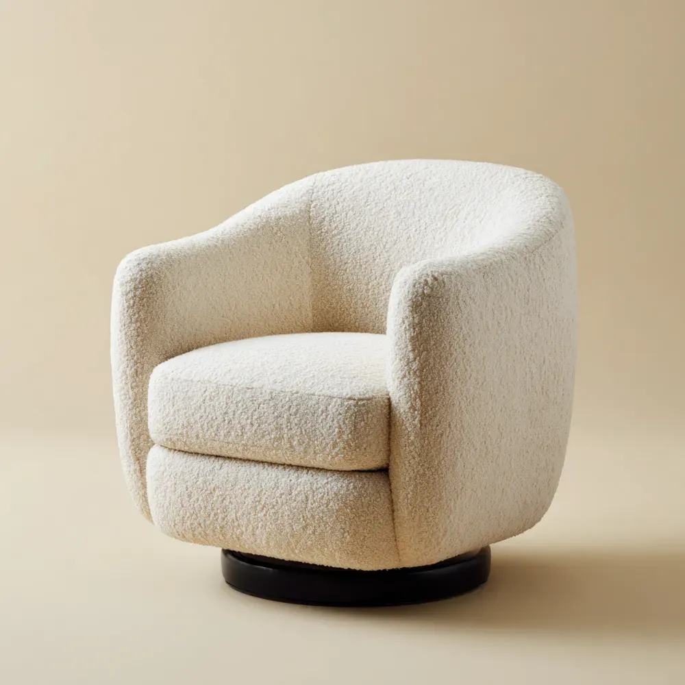 アームチェア 布製 70x70x75 cm – アイボリー – モダンデザイン