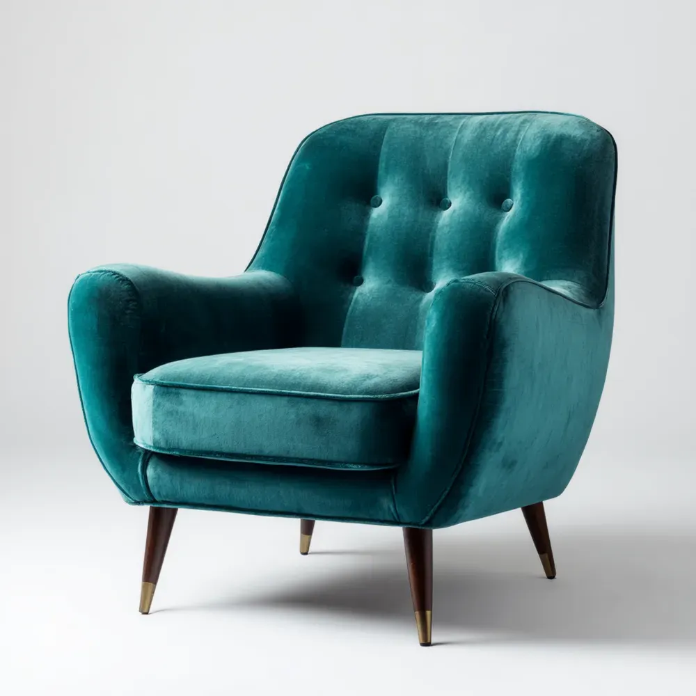 アームチェア クラシックデザイン ベルベット 75x85x90cm – エメラルドグリーン