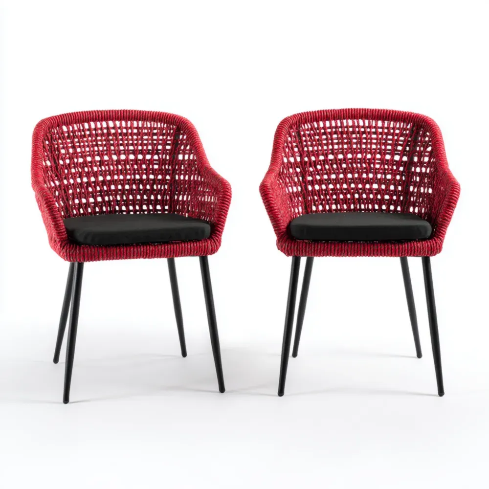 屋外用ガーデンダイニングチェア 85x60x58 cm - レッド