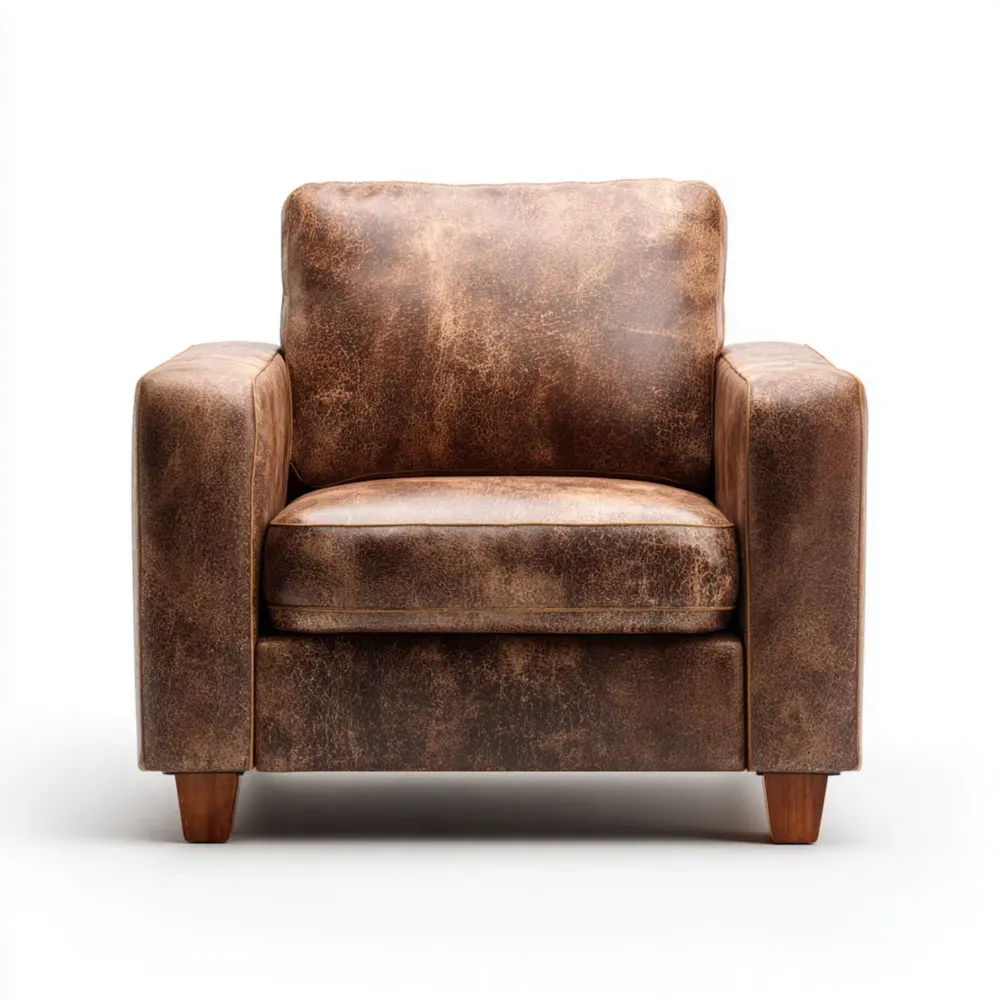 アームチェア 本革 90x85x80 cm – ブラウン – クラシックデザイン