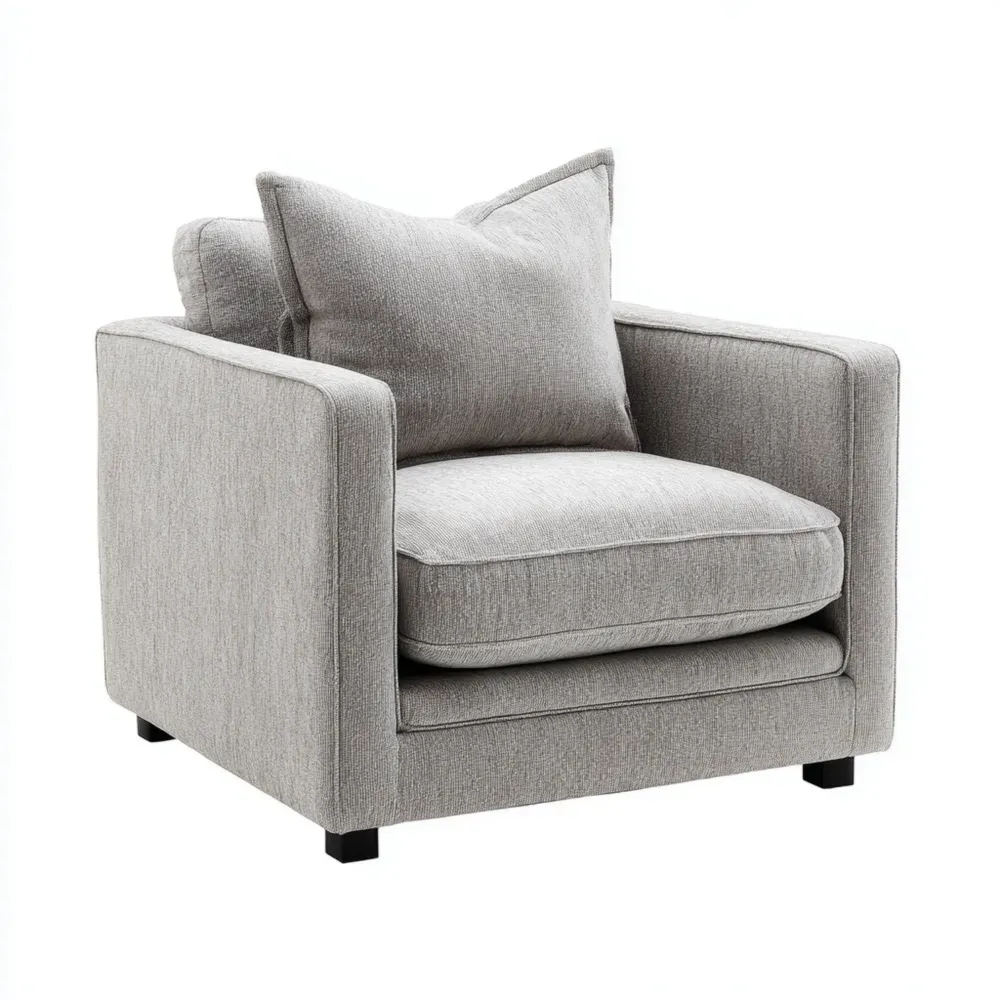 アームチェア 布製クッション 85x85x75 cm – グレー – ミニマルデザイン