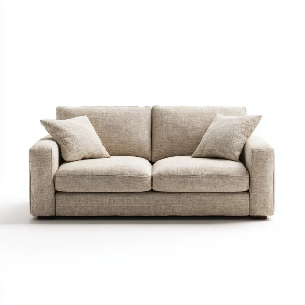 2人掛けソファ ファブリック 180x90x85 cm – ベージュ – シンプルデザイン