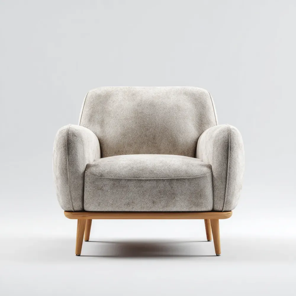 アームチェア 布製 75x85x80cm - ライトグレー - 北欧スタイル