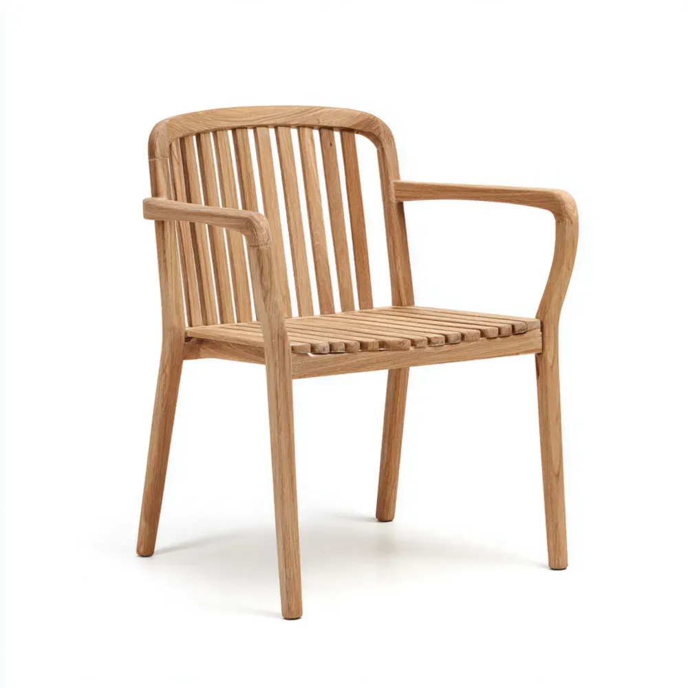 屋外ダイニングチェア 天然木 56x60x85 cm - ナチュラル - モダンスタイル