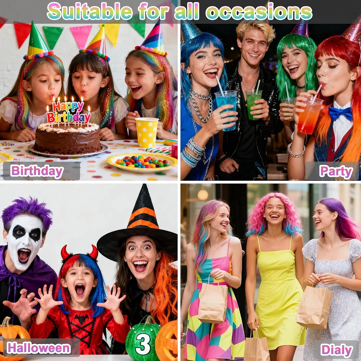 🎃【Halloween】12pcs Temporary Hair Chalk Hair Dye, Washable Hair Color Makeup For Sport Events Halloween Christmas