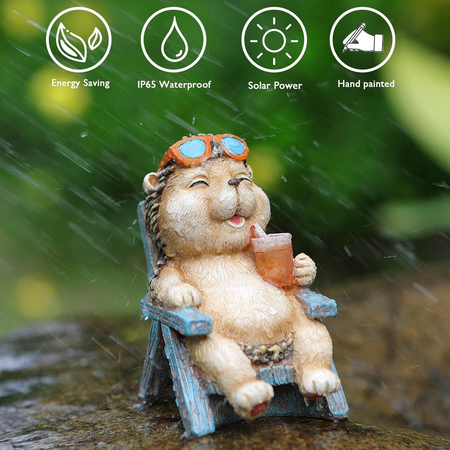 Mini Garden Statue Mom Dad Gifts Home Decorations Fairy Garden Accessories Outdoor Lights Solar Garden Frog Decor Art Housewarming Gift for Patio,Yard,Lawn Ornament