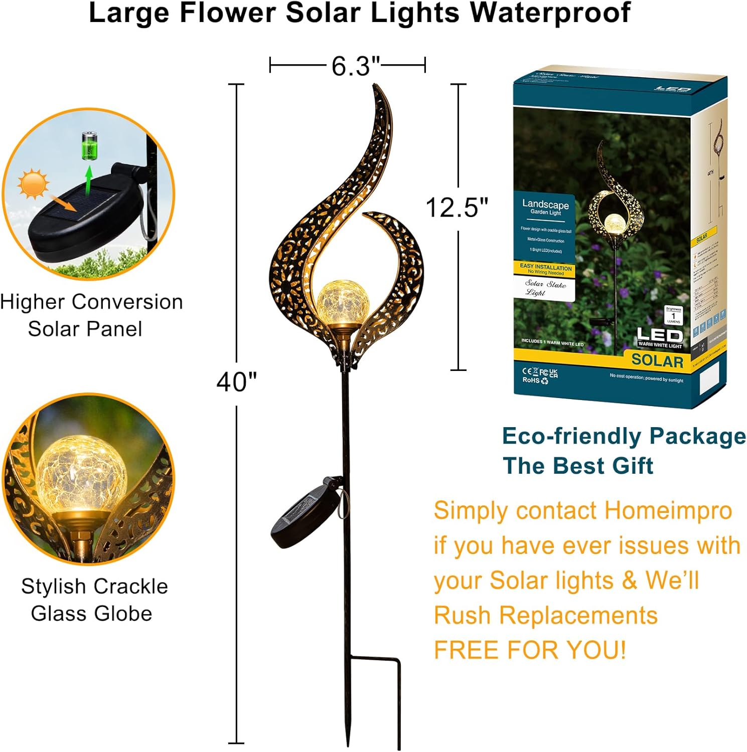 Solar Garden Lights – Transform Your Garden, Patio & Backyard with Warm Glow
