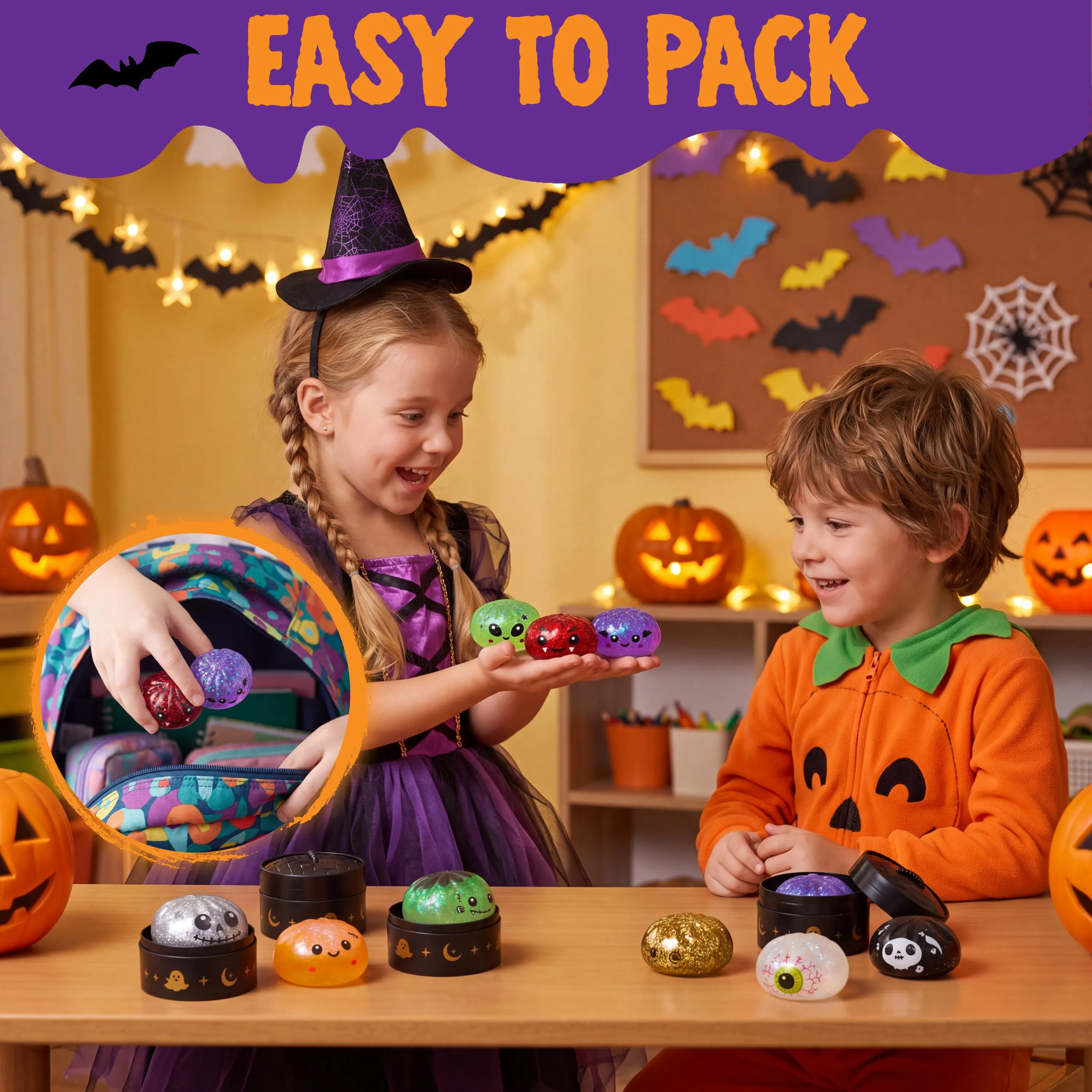 Halloween Slow-Rebound Squishy Toys – Pumpkin & Devil Designs