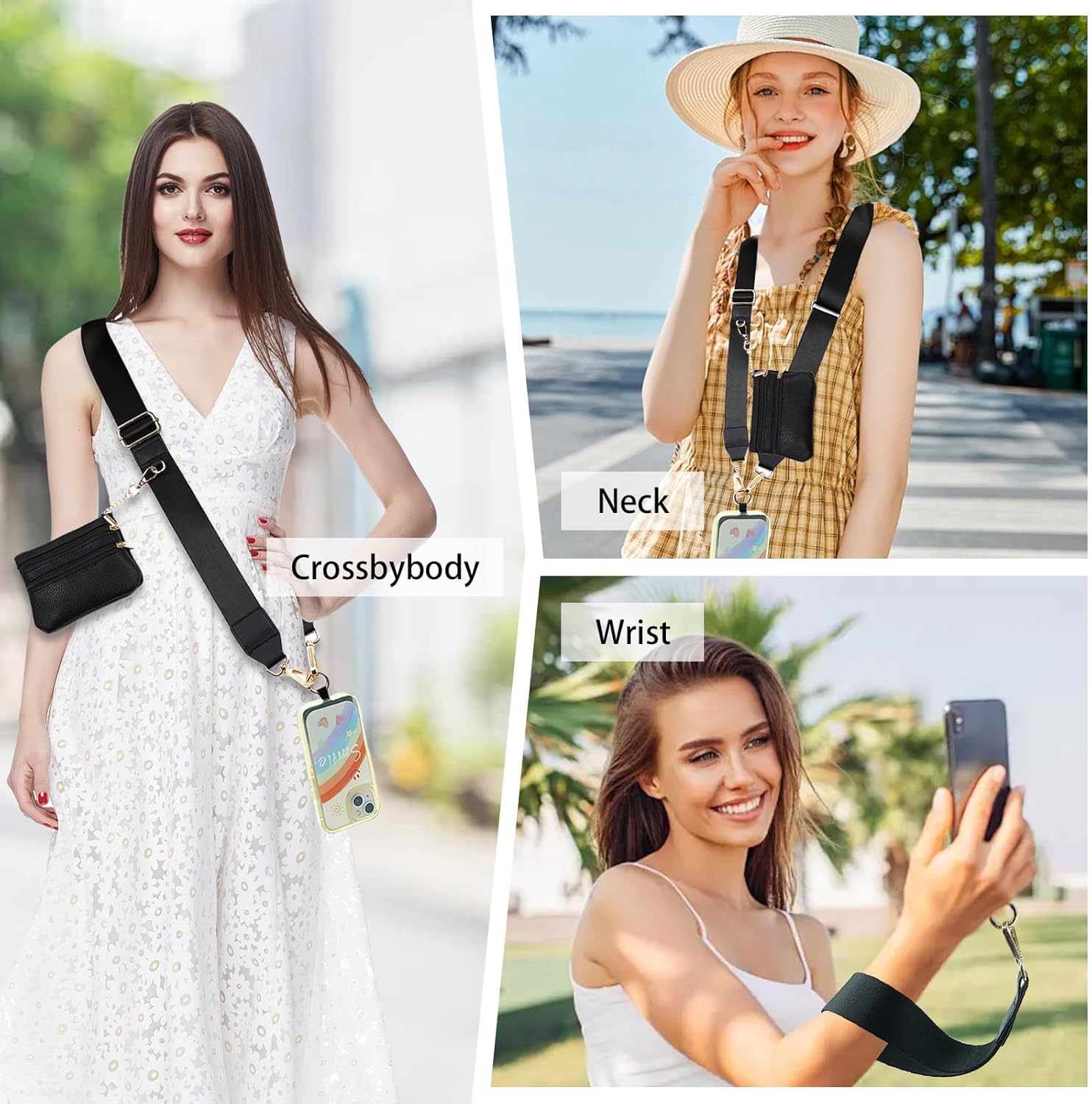Clip and Go Strap for Phone With Wallet Crossbody, Phone Strap With Wallet