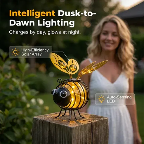 Magically Mailed LIMITED-TIME 50% OFF! Hanging Solar Bee Light – Spread Joy Day and Night 🌞🌜