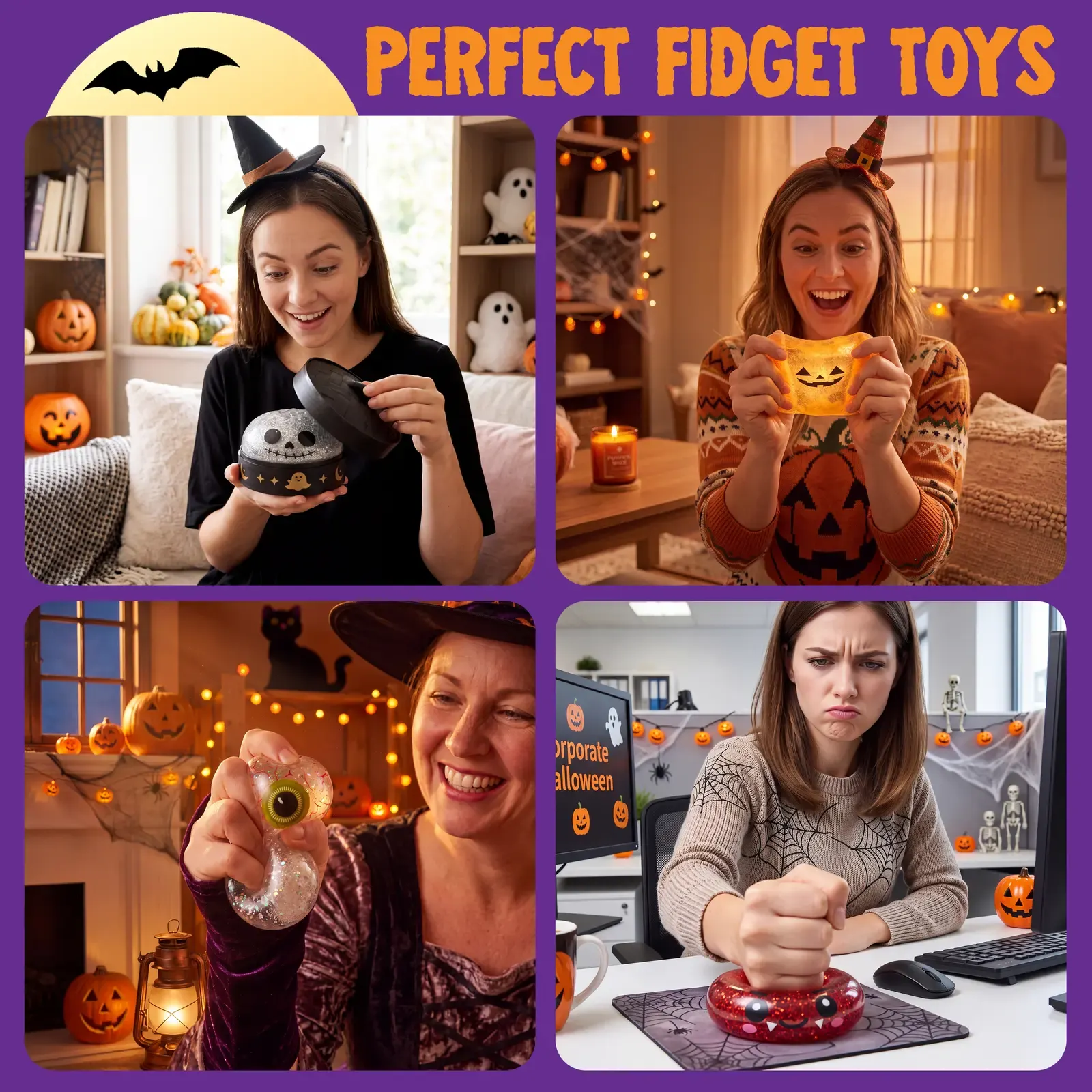 Halloween Slow-Rebound Squishy Toys – Pumpkin & Devil Designs