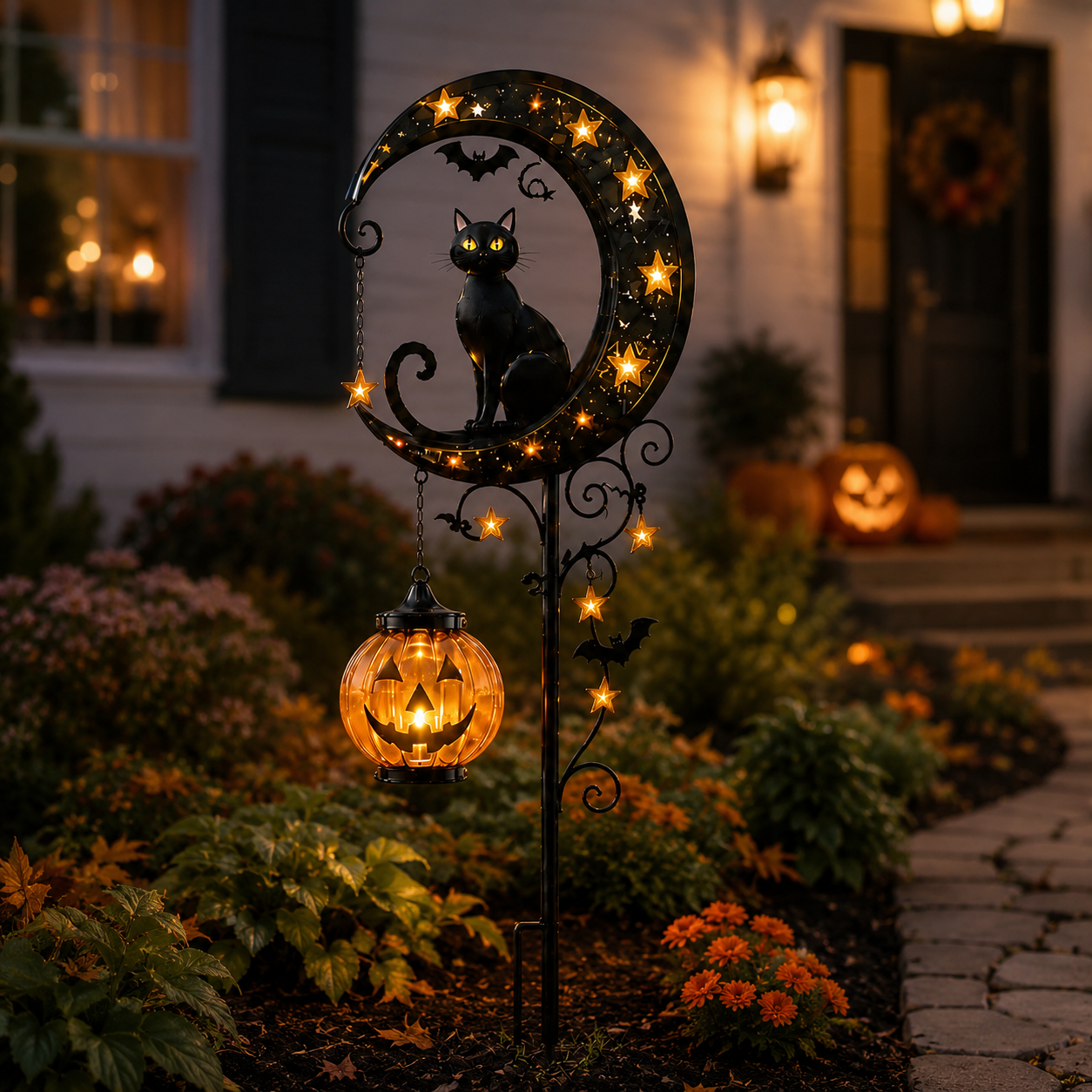 Magically Mailed Halloween Early Bird Sale | 49% OFF Pumpkin Moon Garden Stake Light