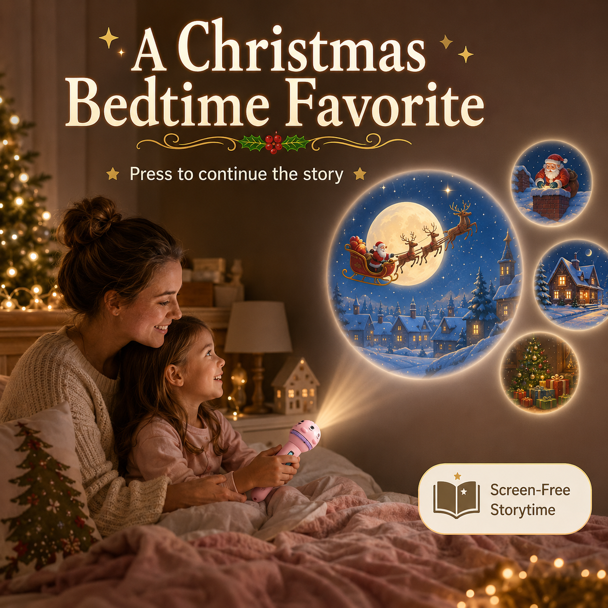 ✨📖Kids Storytelling Projection Flashlight – Interactive Story Projector Toy
