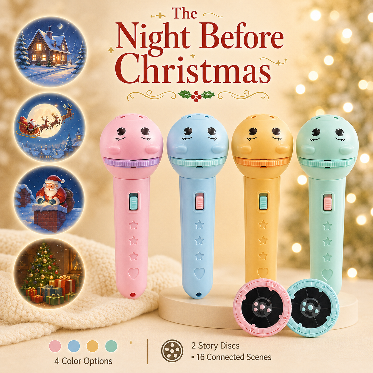 ✨📖Kids Storytelling Projection Flashlight – Interactive Story Projector Toy