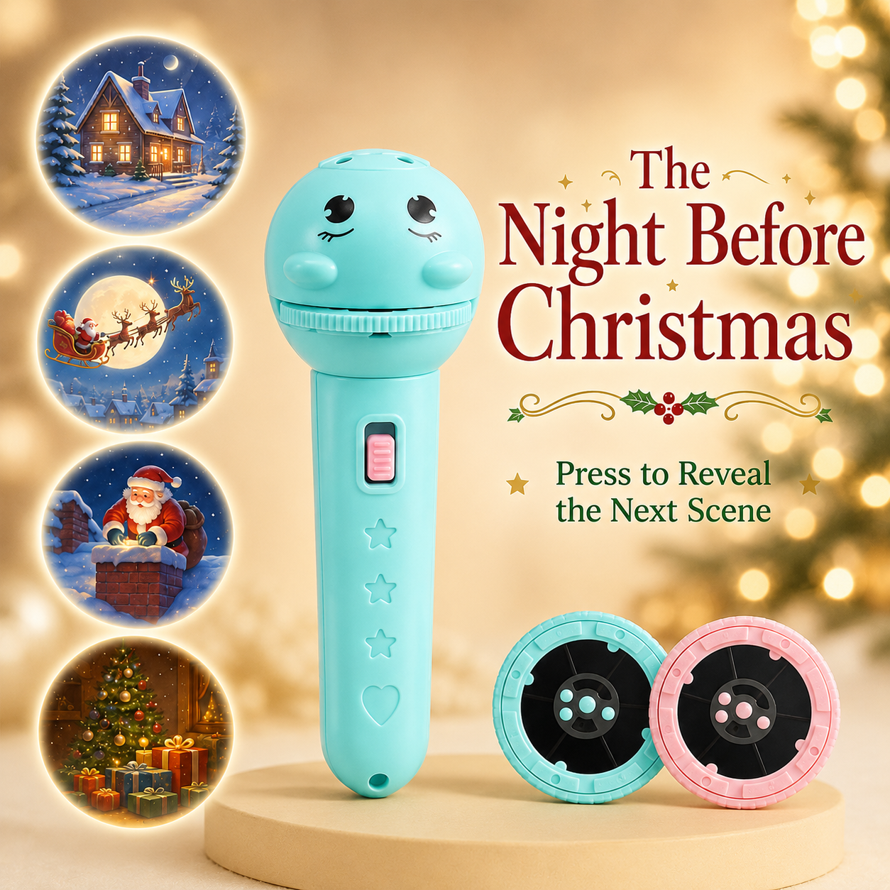 ✨📖Kids Storytelling Projection Flashlight – Interactive Story Projector Toy