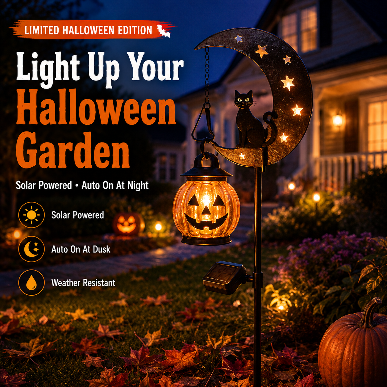Magically Mailed Halloween Early Bird Sale | 49% OFF Pumpkin Moon Garden Stake Light