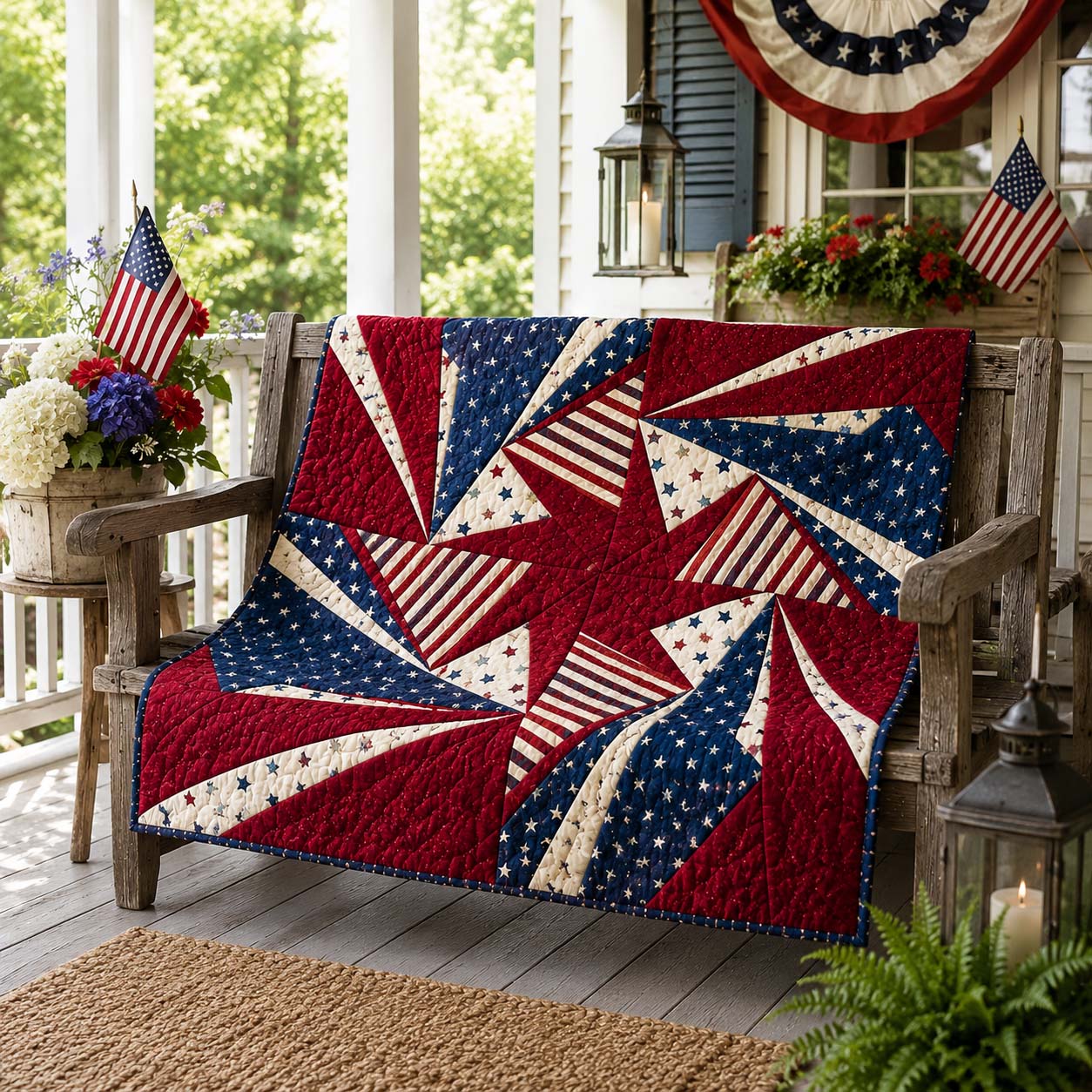 Magically Mailed Freedom Barn Star Quilted Blanket